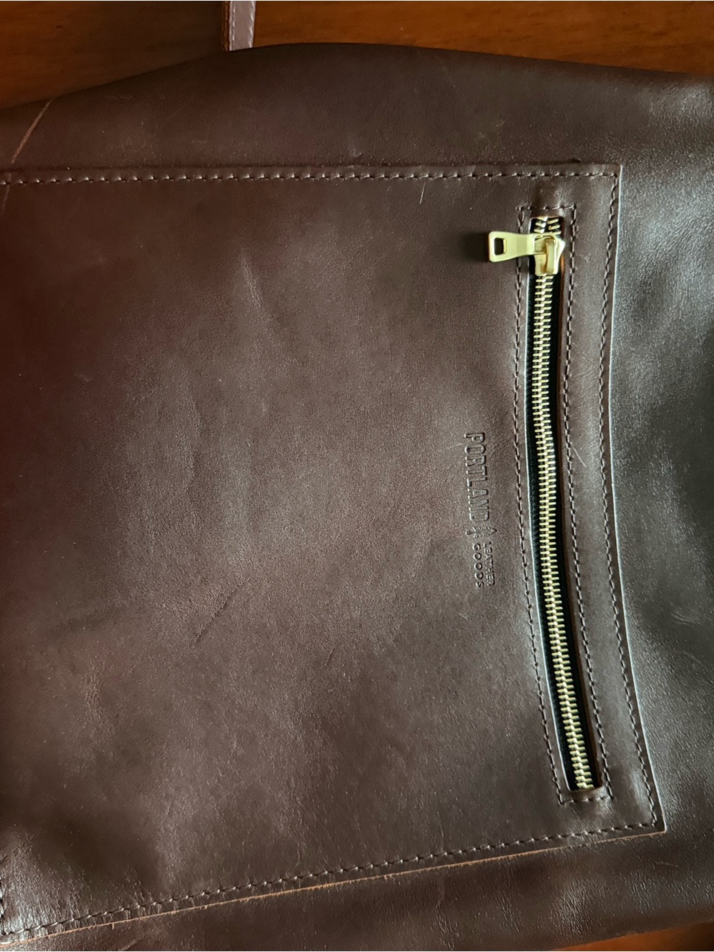 Portland Leather Cognac Brown Leather Tote Backpack - Picture 7 of 9
